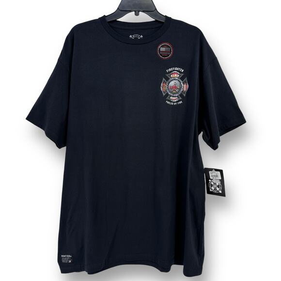 Howitzer Firefighter Always Ready T Shirt Mens Size XXL 2XL Black Back Print - Picture 2 of 8